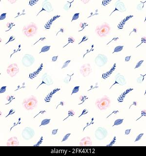Beautiful seamless pattern in vintage style with flowers. Stock Vector