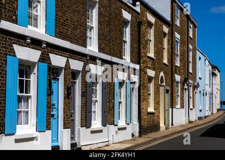 England, Kent, Deal, Colourful Doorway and Shuttered Windows *** Local Caption ***  Britain,British,Colourful,Deal,Door,Doors,Doorway,England,English, Stock Photo