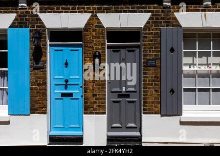 England, Kent, Deal, Colourful Doorway and Shuttered Windows *** Local Caption ***  Britain,British,Colourful,Deal,Door,Doors,Doorway,England,English, Stock Photo