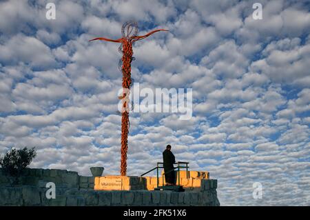 Western Asia, Levant, Arabian Peninsula, Jordanien, Jordan, Dead Sea, Mount Nebo, Franciscan Church Stock Photo