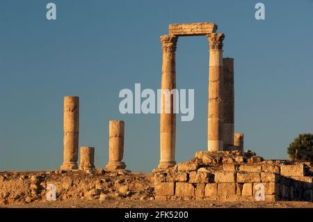 Western Asia, Levant, Arabian Peninsula, Jordanien, Jordan, Amman, Citadel, Archeological Site,Roman Temple of Hercules Stock Photo