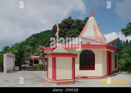 Hindu temple dedicated to Goddess Kali in the Himalayas on bright da in Shimla, Himachal Pradesh, India. Stock Photo