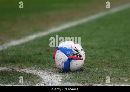 SUNDERLAND, UK. APRIL 27TH A general view of a Mitre match balls during the Sky Bet League 1 match between Sunderland and Blackpool at the Stadium Of Light, Sunderland on Tuesday 27th April 2021. (Credit: Mark Fletcher | MI News) Credit: MI News & Sport /Alamy Live News Stock Photo