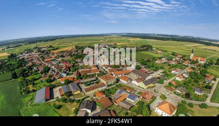 View of the pilgrimage village of Aigen am Inn Stock Photo