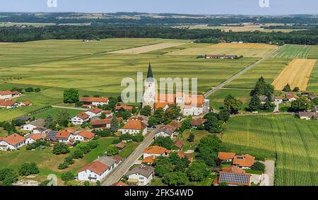 View of the pilgrimage village of Aigen am Inn Stock Photo