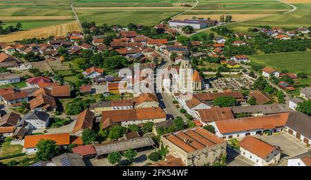 View of the pilgrimage village of Aigen am Inn Stock Photo