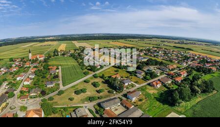 View of the pilgrimage village of Aigen am Inn Stock Photo