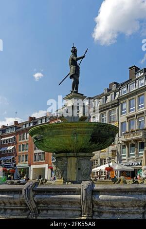 Marktplatz am Rathaus, historisch, Karlsbrunnen Stock Photo