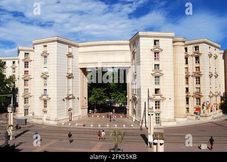 Montpellier, France. 07-11-2019 - Entrance to the Antigone district designed in 1983 by the architect Ricardo Bofill. Stock Photo