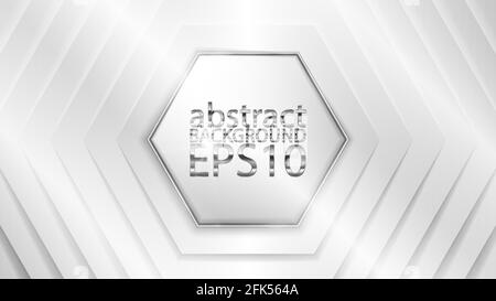 EPS10 monochrome abstract vector background. Graphic effect based on hexagon in relief with their shadows. An easy to use element. Perfect for any use. Stock Vector