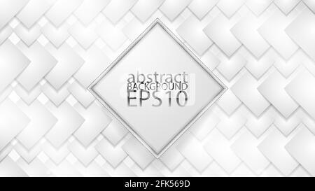 EPS10 monochrome abstract vector background. Graphic effect based on squares in relief with their shadows. An easy to use element. Perfect for any use. Stock Vector