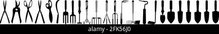 Abstract garden tools, many different tools - Vector illustration Stock Vector
