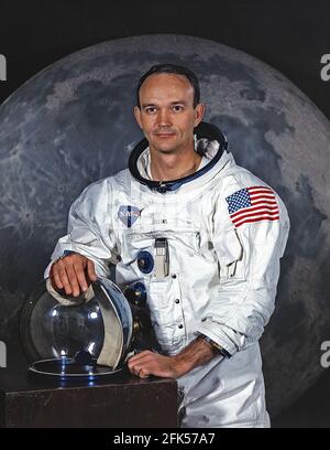 File photo - Houston, TX - -- Portrait of Michael Collins, Command Module (CM) Pilot of Apollo 11 Lunar Landing Mission taken on May 1, 1969. Apollo 11 was Collins' second and final trip to space. He previously piloted the Gemini 10 mission on July 18, 1966. On that mission Collins completed two periods of extravehicular activity (EVA). Apollo 11 launched on July 16, 1969. Collins remained in Lunar orbit aboard the CM 'Columbia', while his crew mates Neil Armstrong and Buzz Aldrin landed on the Moon.. --- American astronaut Michael Collins, who flew the Apollo 11 command module while his crewm Stock Photo