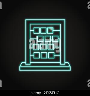 Neon abacus icon in line style. Counting and educational symbol. Vector illustration. Stock Vector