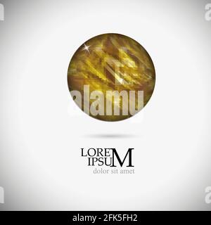 Golden abstract logo ball. Vector illustration Stock Vector