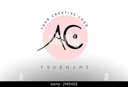 Handwritten AC A C Letters Logo Design Vector Illustration Stock Vector ...