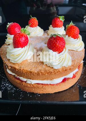 Victoria Sponge Cake Stock Photo