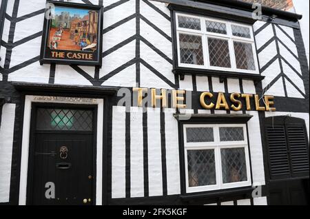 The Castle public house at Macclesfield in Cheshire Stock Photo