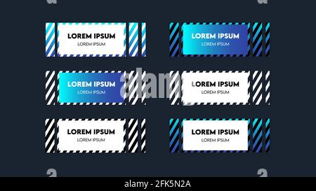 Modern geometric lower third banner template design. Gradient lower thirds set template vector. Vector illustration Stock Vector