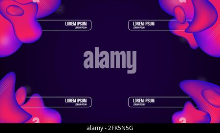 Modern Gradient Liquid Lower Third for broadcasting Set of four templates. Vector illustration Stock Vector