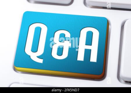 Q and A Written On A Keyboard Button Stock Photo