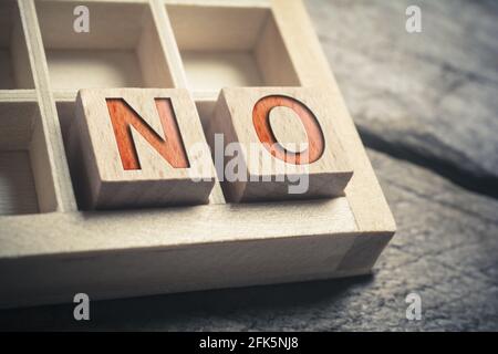 No Written On Wooden Blocks In A Type Case Stock Photo