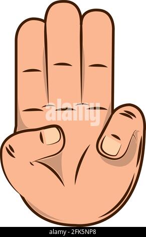 hand showing three fingers isolated Stock Vector