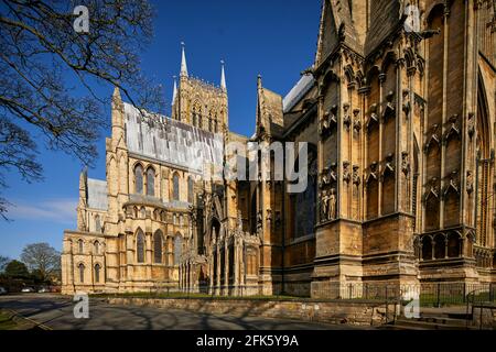 Lincoln, Lincolnshire, East Midlands, Cathedral Church of the Blessed Virgin Mary of Lincoln Stock Photo