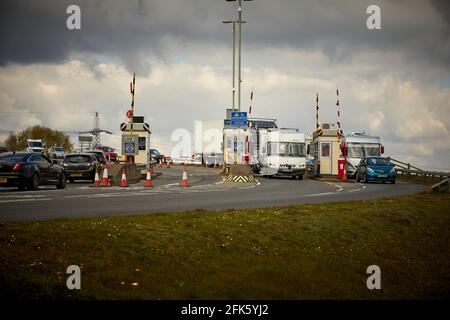 Lincoln, Lincolnshire, East Midlands, Dunham Toll Bridge, spanning the River Trent and connecting Lincolnshire and Nottinghamshire Stock Photo