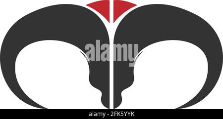 Bull icon logo, buffalo head icon logo design vector template Stock Vector