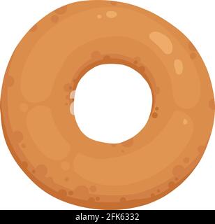 Donut glazed with colorful sugar and icing and topped with sprinkles lying isolated on white background. Tasty fried dough confectionery or dessert Stock Vector