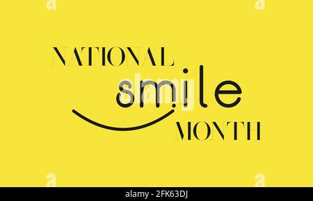 National Smile Month Observed on Annual Calendar of Every May-June Month Vector Concept. Banner, Poster National Smile Month Awareness Campaign Templa Stock Vector