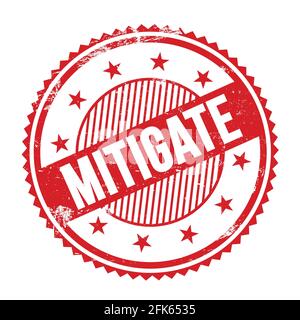 MITIGATE, word written on red round stamp sign Stock Photo - Alamy