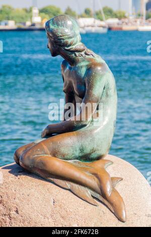 COPENHAGEN, DENMARK - AUGUST 26, 2016: Little Mermaid statue in Copenhagen Denmark Stock Photo