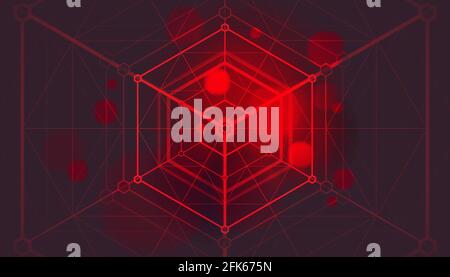 Abstract digital technology and connection geometric lines on background. Digital data visualization. Stock Vector