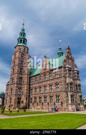 COPENHAGEN, DENMARK - AUGUST 28, 2016: People visit Rosenborg castle in Copenhagen Denmark Stock Photo