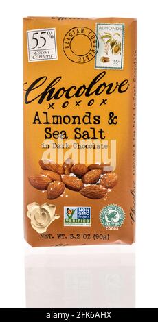 Winneconne, WI - 22 April 2021:  A package of chocolave chocolate bar on an isolated background Stock Photo