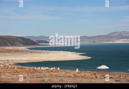 overview of Mono Lake in the Eastern Sierra mountains California