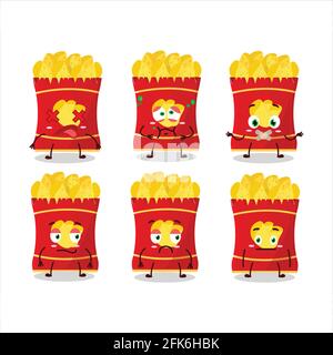 Potato chips cartoon character with nope expression. Vector illustration Stock Vector