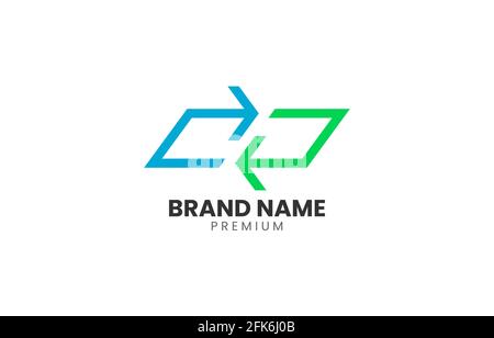 Simple Double Arrow Logo Design Template Vector suitable for modern business brand Stock Vector