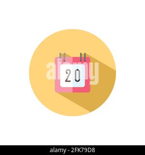 Calendar. Diary date. Flat color icon in a circle. Commerce vector illustration Stock Vector