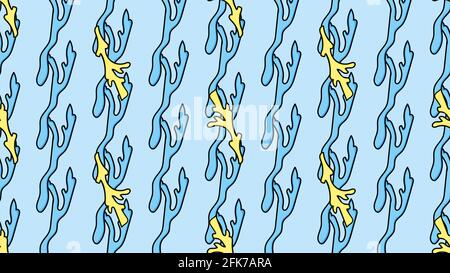 Hand drawn pattern. laminaria and sea life motiv.  Stock Vector