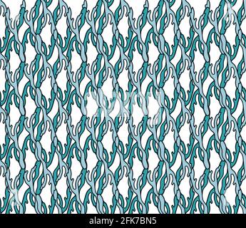 Beautiful vector seaweed sea world seamles pattern Stock Vector