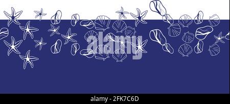 Template. Set of silhouettes of sea shells. Stock Vector