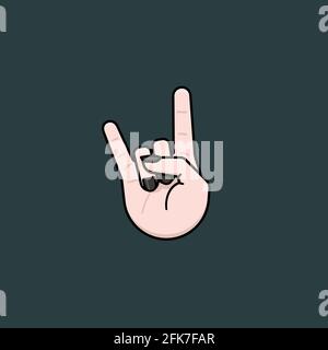 Hand showing horns gesture vector illustration for Metal Day on November 11 Stock Vector