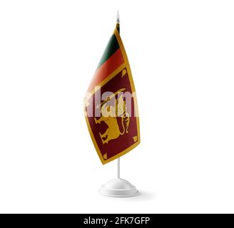 Small national flag of the Sri Lanka on a white background Stock Photo
