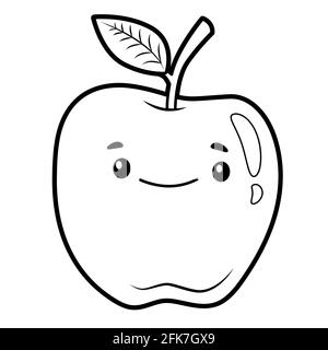 childrens book clipart black and white apple