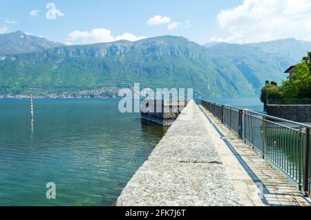Punta spartivento, in Bellagio Northern Italy. A touristic place in the waterfront of Lake Como Stock Photo