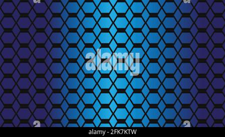 Blue background and black hexagon 3D lines Stock Vector
