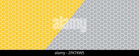 Abstract background of gold and silver hexagons Stock Vector